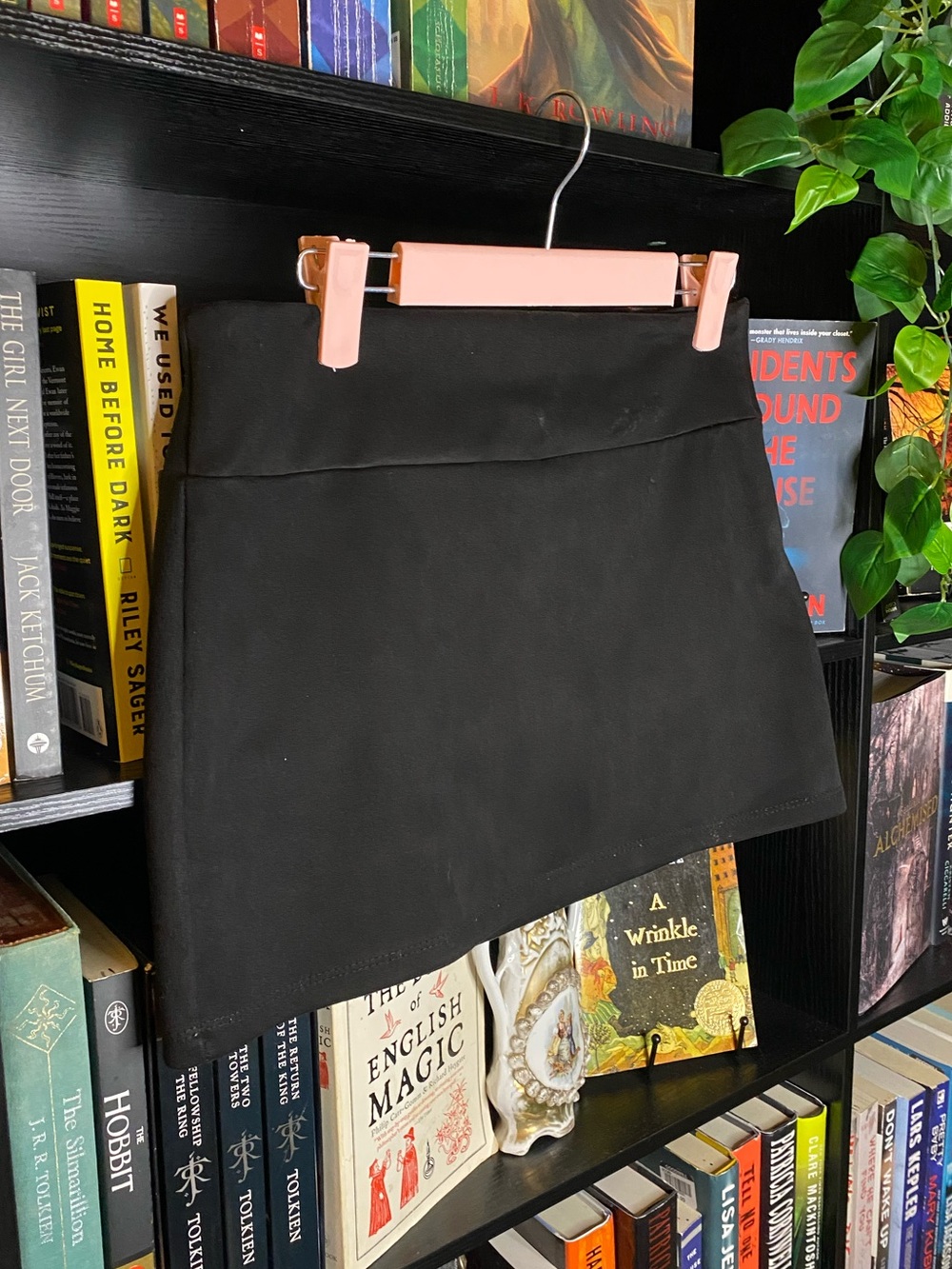 Vintage Y2K Alternative Whimsygoth Goth Alt Black Suede Textured Mini Skirt